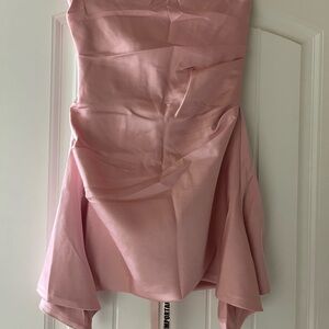 House of CB Blush Satin Strapless Dress